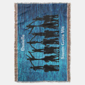 チアリーティング「スタントがヒットする」メタリックブルー スローブランケット (正面縦)