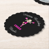 チアリーティング「ハッピーバースデーパーソナライズされた」 ペーパーコースター (アングル)