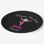 チアリーティング「ハッピーバースデーパーソナライズされた」 ペーパープレート (アングル)