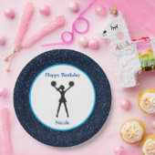 チアリーティング"ハッピーバースデー"ブルースパークル ペーパープレート (パーティー)