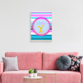 チアリーティング「飛ばすだけじゃない、飛び散る」ストライプ キャンバスプリント (インサイチュ (リビング))