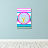 チアリーティング「飛ばすだけじゃない、飛び散る」ストライプ キャンバスプリント (インサイチュ (ウッドフロア))