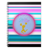 チアリーティング「飛ばすだけじゃない、飛び散る」ストライプ ノートブック (正面)