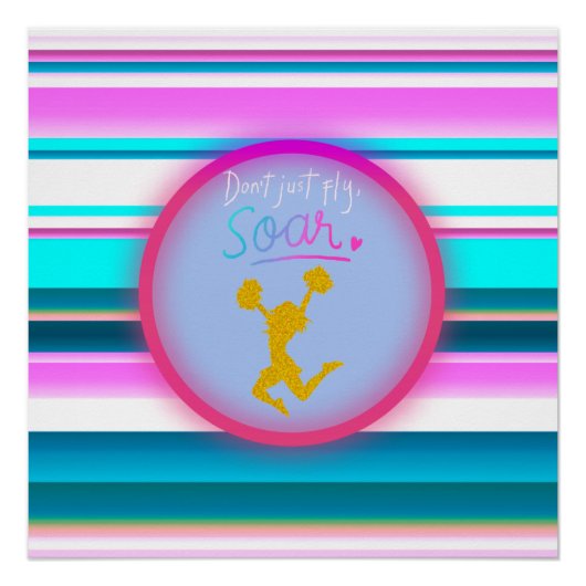 チアリーティング「飛ばすだけじゃない、飛び散る」ストライプ ポスター (正面)