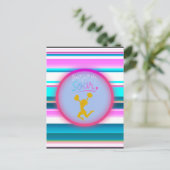 チアリーティング「飛ばすだけじゃない、飛び散る」ストライプ ポストカード (スタンド正面)