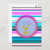 チアリーティング「飛ばすだけじゃない、飛び散る」ストライプ ポストカード (正面/裏面)