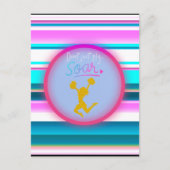 チアリーティング「飛ばすだけじゃない、飛び散る」ストライプ ポストカード (正面)