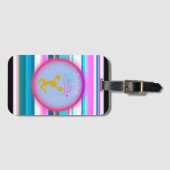 チアリーティング「飛ばすだけじゃない、飛び散る」ストライプ ラゲッジタグ (正面横)