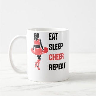 チアリーディングコーチの日常 Eat Sleep Cheer Repeat コーヒーマグカップ
