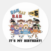 チアリーディング5th誕生日Tシャツとギフト ラウンドシール (正面)