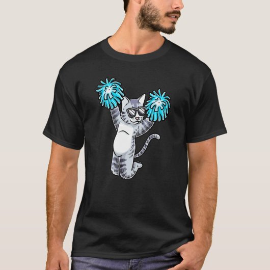 チアリーディング 猫 チア チーム フライヤー Tシャツ (正面)