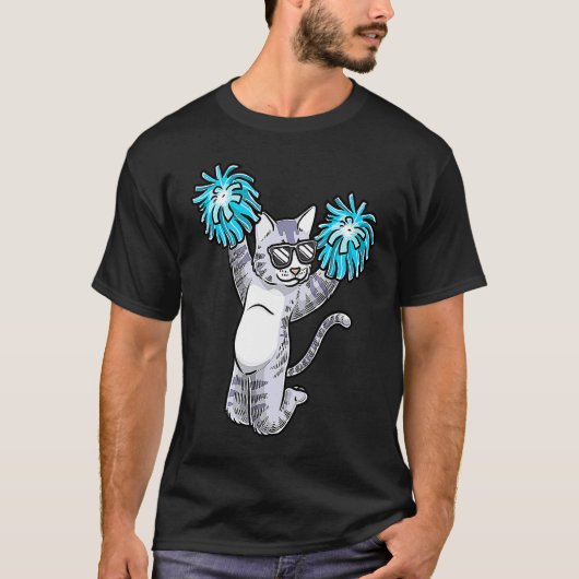 チアリーディング 猫 チア フライヤー チアリーダー Tシャツ (正面)