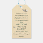 チアリーハニーラベルと様式化された花と可愛いミツバチ ギフトタグ (裏面)