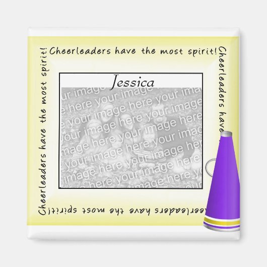 チアリーパーソナライズされたダーの写真磁石 マグネット (正面)