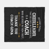 チアリーパーソナライズされたダー毛布応援コーチ空白の フリースブランケット (正面(横))