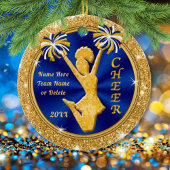 チアリーユニークダーパーソナライズされたクリスマス装飾品 セラミックオーナメント