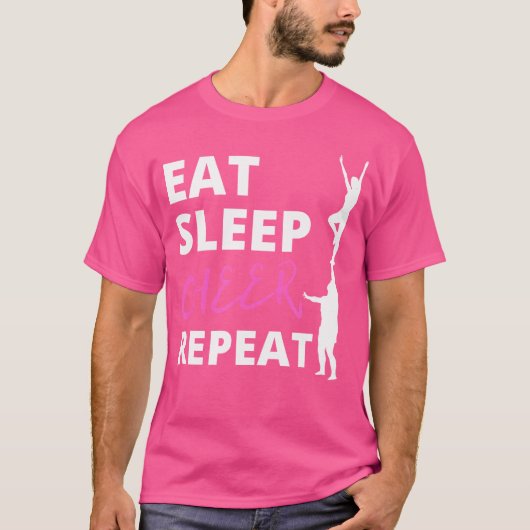 チアリー食べダースリープ応援リピートチアリーティング Tシャツ (正面)