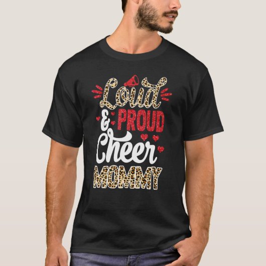 チア マミー ビッグファン ヒョウ柄 ポンポン Tシャツ (正面)