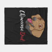 チウェニーパパドッグラバーギフトメンズドッグチウェニー フリースブランケット (正面(横))