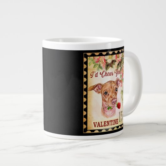 チウェニーヴィンテージバレンタインおもしろい犬ウィズバラ ジャンボコーヒーマグカップ (正面右)