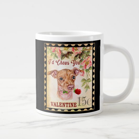 チウェニーヴィンテージバレンタインおもしろい犬ウィズバラ ジャンボコーヒーマグカップ (右)