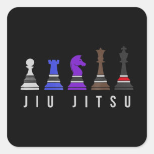 チウ·ジツ ·トレーニングチェスプレゼントbjに文字。 スクエアシール