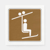 チェアリフトサイン紙ナプキンス スタンダードランチョンナプキン (正面)