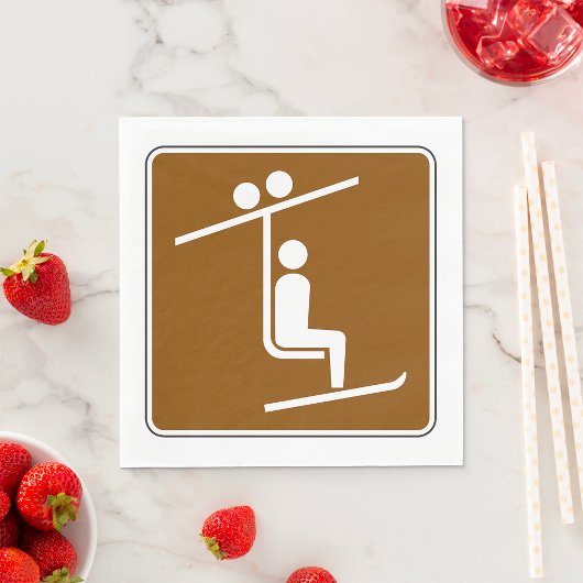 チェアリフトサイン紙ナプキンス スタンダードランチョンナプキン