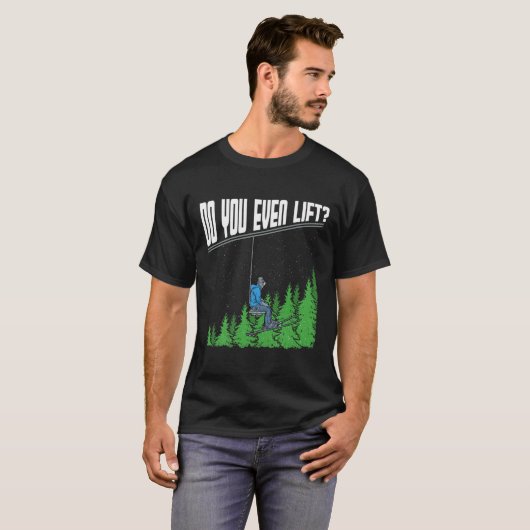 チェアリフトスキーおもしろいのスノーボまで持ち上げる Tシャツ (正面フル)