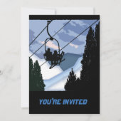 チェアリフト選手がスキーヤーでいっぱい 招待状 (正面)