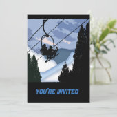 チェアリフト選手がスキーヤーでいっぱい 招待状 (スタンド正面)