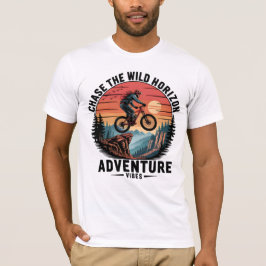 チェイスザワイルドホライゾンマウンテンバイクもしくは自転車に乗る人ヴィンテージアッド Tシャツ