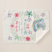 チェイス虹ベビーガール統計ウォーターカラーマーメイド シェルパブランケット (正面(横))