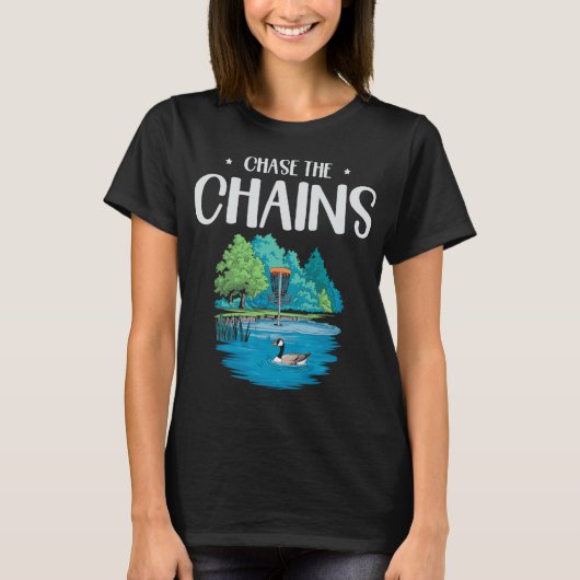 チェイス・ザ・チェーンズ ディスクゴルフ 景観 自然 Tシャツ (正面)