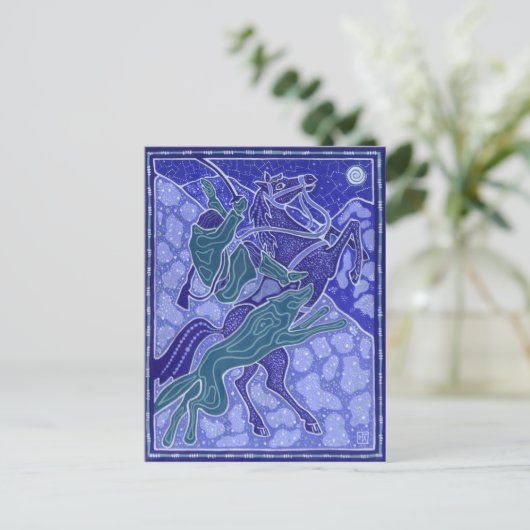 チェイス、人馬ウルフ動物に乗るイラストレーション ポストカード (スタンド正面)