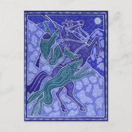チェイス、人馬ウルフ動物に乗るイラストレーション ポストカード