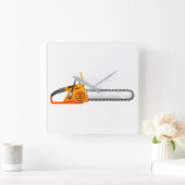 チェインソー スクエア壁時計 (ホーム)