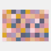 チェカラフルッカー板(紫自然)  ラッピングペーパーシート (正面3)