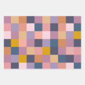 チェカラフルッカー板(紫自然)  ラッピングペーパーシート (正面2)