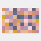 チェカラフルッカー板(紫自然)  ラッピングペーパーシート (正面)