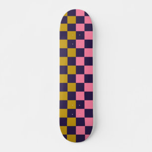 チェカラフルックパターンレトロモダンエステティックSK スケートボード