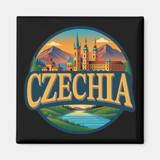 チェキア共和国ヨーロッパ マグネット (正面)