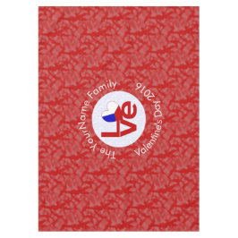 チェキア・レッド・ラブパーソナライズされた国旗 テーブルクロス