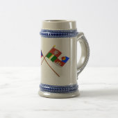 チェコおよび南ボヘミアによって交差させる旗 ビールジョッキ (正面右)