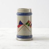 チェコおよび南ボヘミアによって交差させる旗 ビールジョッキ (中央)