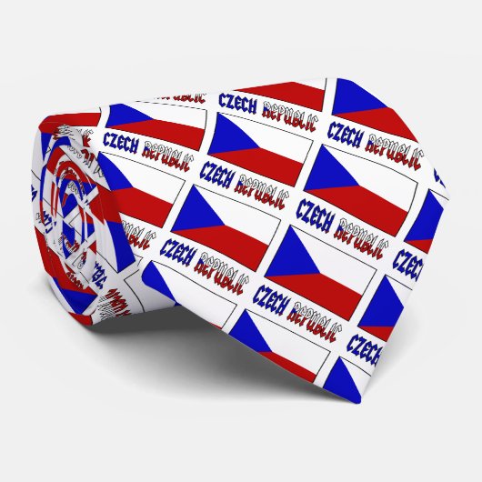 チェコとチェコの国旗、お客様の名前で並べ替え ネクタイ (ロール)