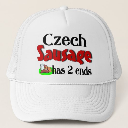 チェコのソーセージに2つの端があります キャップ (正面)