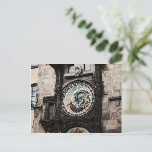 チェコのプラハにある古代の星占い時計 ポストカード (スタンド正面)