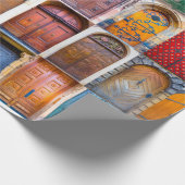 チェコのプラハの中世の玄関ドアのコラージュ  ラッピングペーパー (角)