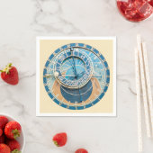 チェコのプラハ天文時計に近づく。 スタンダードカクテルナプキン (インサイチュ)